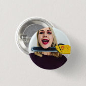 散弾銃とのZobo -チェーンソーのバッジ 缶バッジ (正面&裏面)