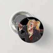 散弾銃のキャラクターとのZobo 缶バッジ (正面&裏面)