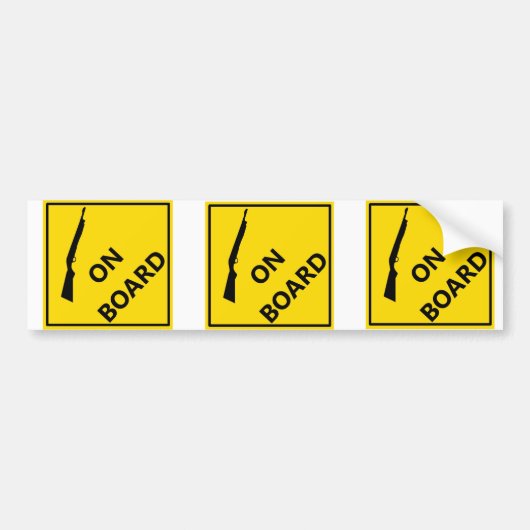 散弾銃船上に バンパーステッカー (正面)