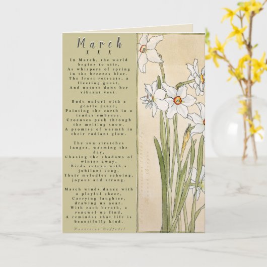 散文生まれの月 カード (黄色い花)