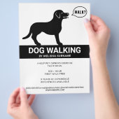 散歩と言う犬のシルエット - ドッグウォーカー チラシ (手)