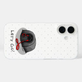 散歩に行こう！黒いペキニーズ Case-Mate iPhoneケース (裏面 (横))