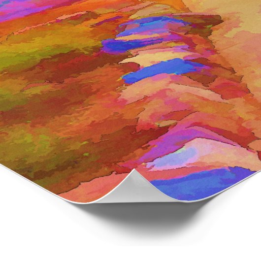 散歩に行絵画く ポスター (角)