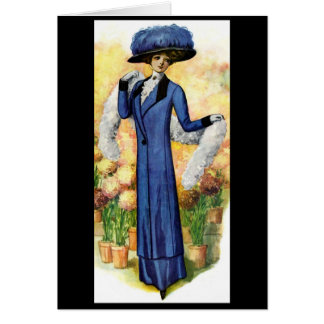 散歩のために行っているヴィンテージの女性