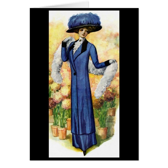 散歩のために行っているヴィンテージの女性 (正面)