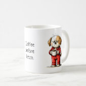 散歩よりコーヒー派のイライラ犬 コーヒーマグカップ (正面右)