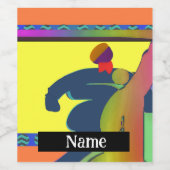 散歩姿の個人用設定 ワインラベル (シングルラベル)