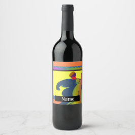 散歩姿の個人用設定 ワインラベル