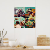 散歩用 – (スケッチボードのロゴ付き) ポスター (キッチン)