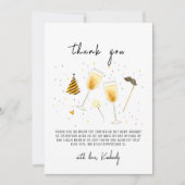 散水とシャンパングラス赤ちゃんシャワーを参照 サンキューカード (正面)