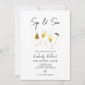 散水とシャンパングラス赤ちゃんシャワーを参照 招待状 (正面)