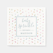 散水カラフルベビー散水ベビーシャワー紙 スタンダードカクテルナプキン (正面)