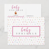 散水カラフルベビー散水ベビーシャワー インビテーションポストカード (正面/裏面)