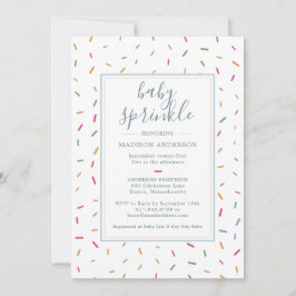 散水カラフルベビー散水ベビーシャワー 招待状