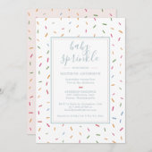 散水カラフルベビー散水ベビーシャワー 招待状 (正面/裏面)