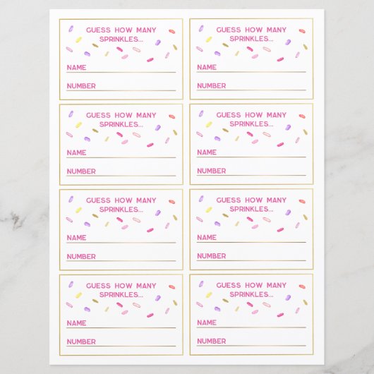 散水ゲームパーティーカードセットを推測 (正面)