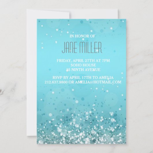 散水ジョイアクアグリッターパーティー招待状 招待状 (裏面)