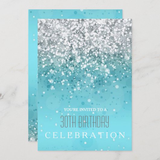 散水ジョイアクアグリッターパーティー招待状 招待状 (正面/裏面)