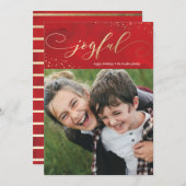 散水ジョイフェイクフォイルクリスマスホリデーカード シーズンカード (正面/裏面)