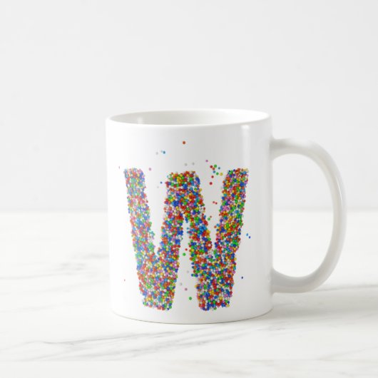 散水デザインモノグラムWイニシャルコーヒーマグ コーヒーマグカップ (右)