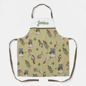 散水パーソナライズされた缶と花園芸 エプロン (正面)