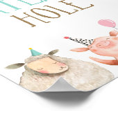 散水ホールファームアニマルズガールピンク誕生日 ポスター (角)