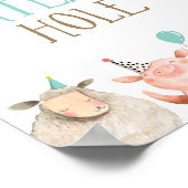 散水ホールファームアニマルズ納屋周囲の庭ボーイ誕生日 ポスター (角)