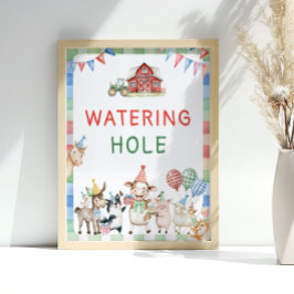 散水ホールファームアニマルズ納屋周囲の庭誕生日 ポスター