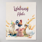 散水ホールファーム動物誕生日パーティーポスター ポスター (正面)
