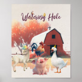 散水ホールファーム動物誕生日パーティーポスター ポスター (正面)