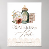 散水ホールベビーボトルワイルドウェスタンベビーシャワー ポスター (正面)