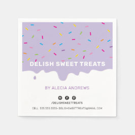 散水モダンつや消しドリップ紫 スタンダードカクテルナプキン