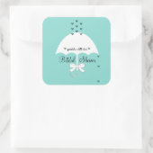 散水ラブティール(緑がかった色)ブルーシャワーパーティー スクエアシール (バッグ)