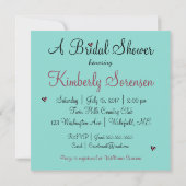 散水ラブティール(緑がかった色)ブルー&ピンクパーティーシャワー 招待状 (裏面)