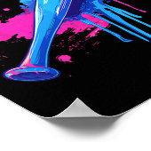 散水付き野球こうもりドリップ男性へボーイズ1 ポスター (角)