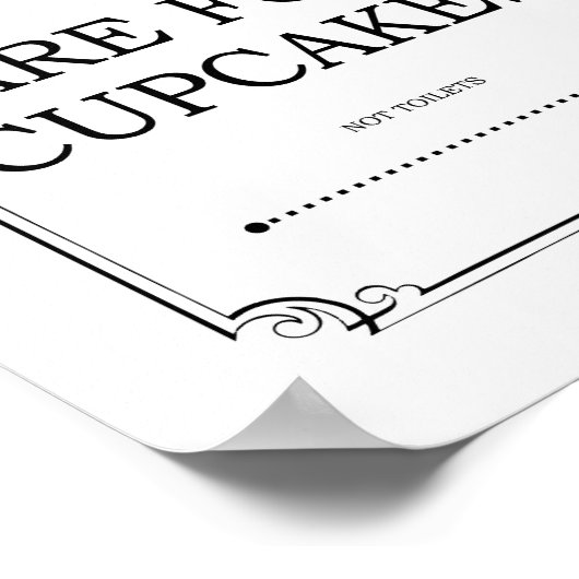 散水器はカップケーキのバスルームおもしろいの看板のために ポスター (角)