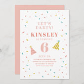 散水子供の誕生日パーティの招待状 (正面/裏面)