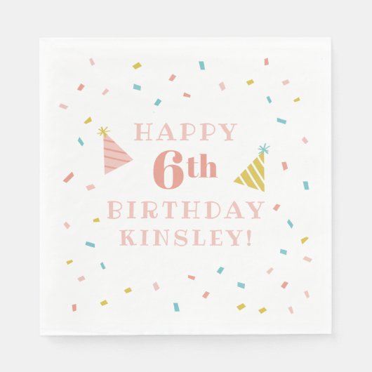 散水子供の誕生日パーティー スタンダードランチョンナプキン (正面)