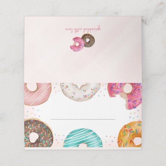 散水式ドーナツ座席表誕生日またはベビーシャワー プレイスカード (外部開封)