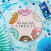 散水式ドーナツ赤ちゃんシャワーパーティーデコール ペーパープレート (パーティー)