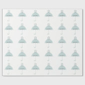 散水愛シャワーパーティーパウダーブルー ラッピングペーパー (フラット)