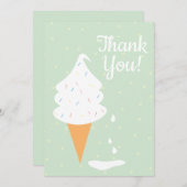 散水溶融付きバニラアイスクリームコーン サンキューカード (正面/裏面)