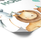 散水穴野生動物の少年の誕生日テーブルサイン ポスター (角)