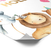 散水穴野生動物ガール誕生日テーブルサイン ポスター (角)