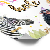 散水穴野生動物ガール誕生日テーブルサイン ポスター (角)