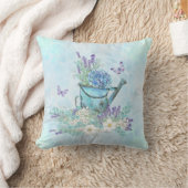散水缶と夏期の花&蝶 クッション (ブランケット)