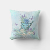 散水缶と夏期の花&蝶 クッション (正面)