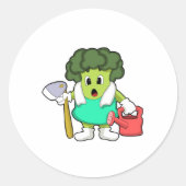 散水缶と農家としてのブロッコリー ラウンドシール (正面)