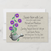 散水缶カップルのシャワー 招待状 (正面)