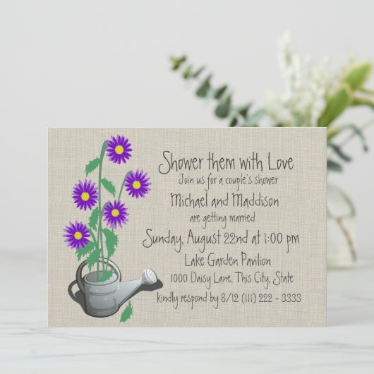 散水缶カップルのシャワー 招待状 (スタンド正面)